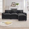 HYLEORY Chenille Fabric Pillow Top Arm U-Shaped Sectional Sofa , Indoor Convertible Modular Sectional Sofa Set with 2 Ottomans for Living Room - 3 of 4