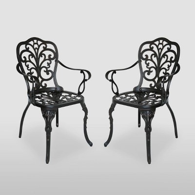 Viga 2pk Cast Aluminum Dining Chair - Shiny Copper - Christopher Knight Home