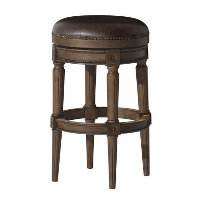 Maven Lane Pullman Backess Kitchen Stool with Vegan Leather Upholstery
