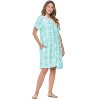 Casual Nights Women's Snap front House Dress Short Sleeve Woven Duster Housecoat Lounger Robe - 4 of 4