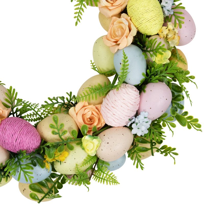 Northlight Artificial Floral Easter Egg Spring Wreath - 15", 3 of 8