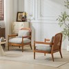 Grungis 26.6" Wide Accent Chair with Solid Wood Frame,Arm Chair with Rattan Backrest,Accent Chair for Bedroom,Reading Room,Office - 2 of 4