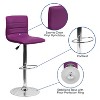 Emma and Oliver Modern Vinyl Adjustable Height Barstool with Horizontal Stitch Back, Set of 2 - 4 of 4