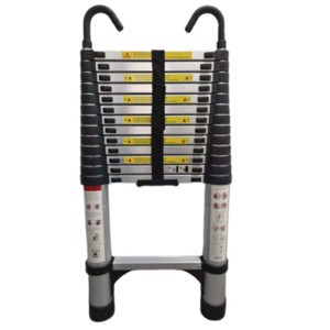 Syemin Ladders Telescoping Ladder Heavy Duty Aluminum with Non-Slip, Folding Portable Ladder with Hooks, Extension Ladder, Silver, 19.3"*3.54"*39.4" - 1 of 4