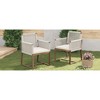 Chic Crate-Set of 2 Outdoor Acacia Wood Patio Dining Chairs with Rope-Woven Back/Armrest & Washable Cushions  - White - 3 of 4