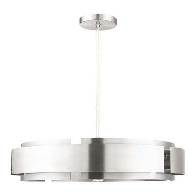Varick Brushed Nickel 7-Light Contemporary Drum Pendant