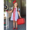 Ruffled Apple Striped Dress Mia Belle Girls - 4 of 4