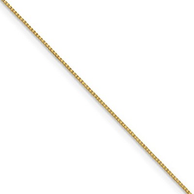 Black Bow Jewelry 0.7mm 18k Yellow Gold Classic Box Chain Necklace