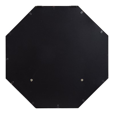 Gray and Black Octagon Wall Mirror with Shelf