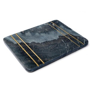Lexi Home Marble 10" x 8" Rectangle Charcuterie Board - Dark Gray - 1 of 4