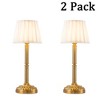 ALOADECOR Glam Cordless Brass Table Lamp Touch Control with 3 Way Classic Elegant Dimmable Rechargeable LED Lamp with Fabric Shade（2 Pack) - 3 of 4