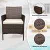 Whizmax 3-Piece Patio Furniture Set - Wicker Conversation Set with Cushions & Glass Coffee Table, Outdoor Rattan Sofa for Garden, Poolside, Balcony - 4 of 4