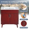 Modern Bathroom Vanity With Sink Combo Set, Solid Wood Frame Small Bathroom Vanity With 2-Door Cabinet - 3 of 4