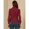 Allegra K Women's Long Sleeve Button-Up Ruffle Office Work Blouse - 3 of 4