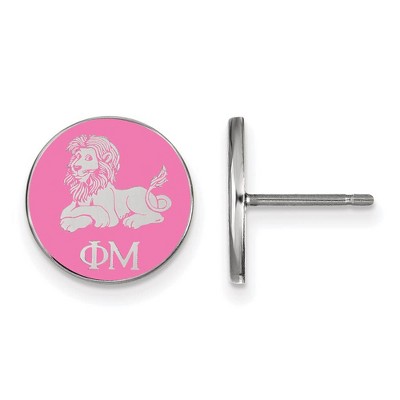 Black Bow Jewelry Sterling Silver Phi Mu Greek Life Stud Earrings