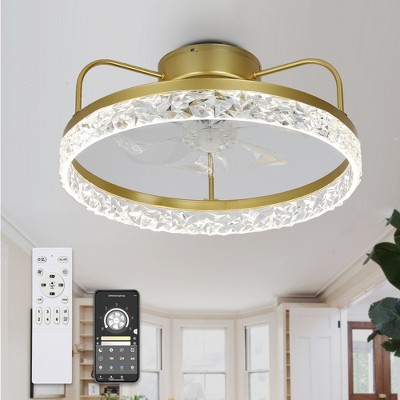 Bella Depot 20" Modern Low Profile Ceiling Fan with Dimmable Light, 6-Speed Reversible with Remote and APP Control