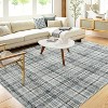 Washable Non-Slip Plaid Carpet - Farmhouse Living Room & Bedroom Rug, Soft Office Decor - 2 of 4