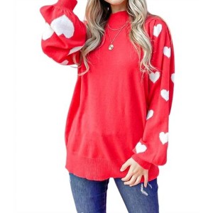Women's Heart on Your Sleeve Pullover Sweater - And The Why - 1 of 3