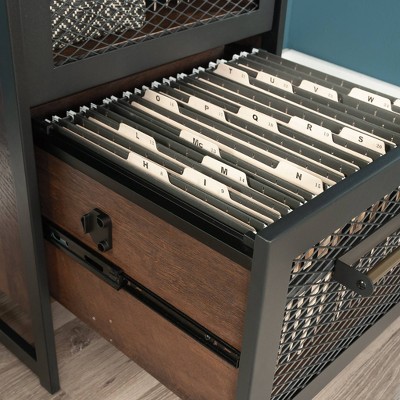 Barrel Oak Adjustable File Tower with Metal Frame