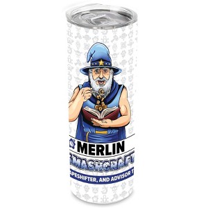 SMASHCRAFT 20 ounce Stainless Steel Double Walled Insulated Travel Tumbler Coffee Mug Cup, Merlin Comic - 1 of 4