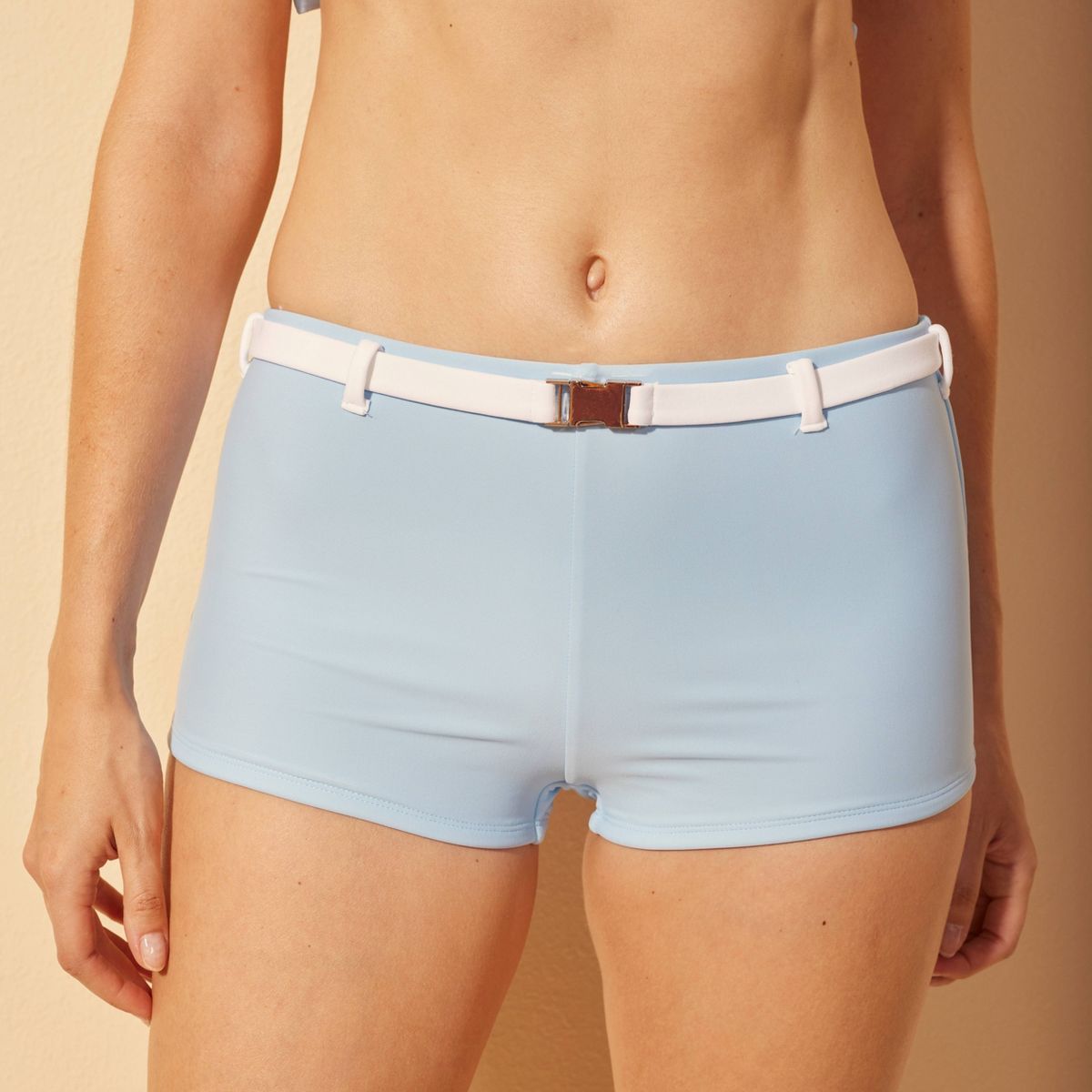 Women's Mid-Rise Swim BoyShorts - Wild Fable™ Light Blue