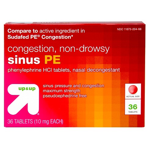 Sinus PE Non-Drowsy Congestion Relief Tablets - (Compare To Sudafed PE ...