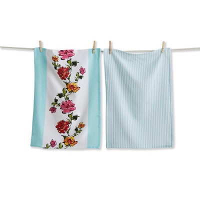 Tag In Bloom Dishtowel Set of 2 Kitchen Towels Everyday Multi Color Machine Washable 26 x 18 Inches