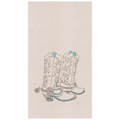 C&F Home Cowboy Boots Embroidered Cotton Flour Sack Kitchen Towel Dishtowel