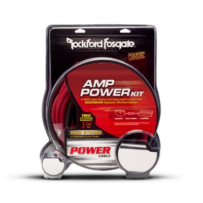 Rockford Fosgate RFK4I 4 AWG Complete Amplifier Power & Signal Installation Kit with Power Wires, Fused Distribution, RCA Cables