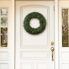 Front Door Wreath and Storage Bag – 19.5-Inch Artificial Boxwood Wreath and Zippered Tote with Handles – Farmhouse Greenery Décor by Pure Garden - 2 of 4