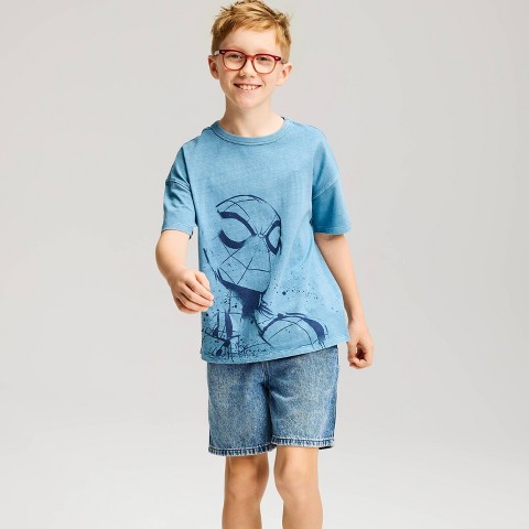 Детские Cat & Jack Boys' Short Sleeve Spider-Man Oversized Graphic T-Shirt - Cat & Jack™ Dark Blue S