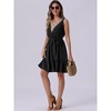 Allegra K Women's Ruffled Hem Waist Strap V Neck Sleeveless Bohemian Midi Dress - 3 of 4