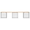 vidaXL Patio Bench Gabion Design 79.9"x17.3"x16.5" Solid Wood Pine - 3 of 4