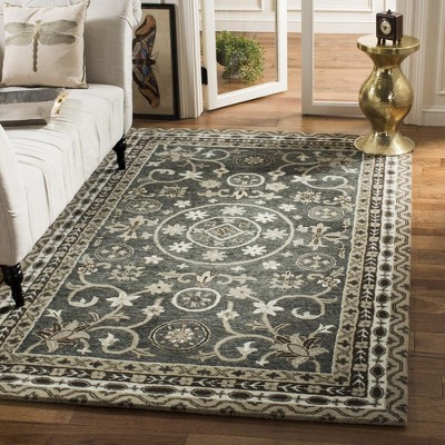 Handmade Grey and Taupe Wool 4' x 6' Tufted Area Rug