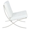 LeisureMod Bellefonte Pavilion Chair - Stainless Steel Frame Accent Chair, Italian Leather Cushions for Living Rooms, Offices, and Lounges - 3 of 4