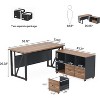 Tribesigns L Shaped Executive Computer Desk with Lateral File Cabinet - 3 of 4