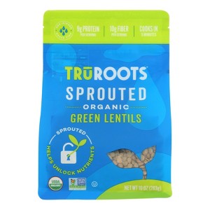 Truroots Organic Green Lentils - Sprouted - Case of 6 - 10 oz - 1 of 1