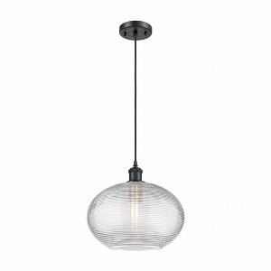Ithaca - 1 Light Cord Hung Mini Pendant In Industrial Style-10.75 Inches Tall and 12 Inches Wide - 1 of 1