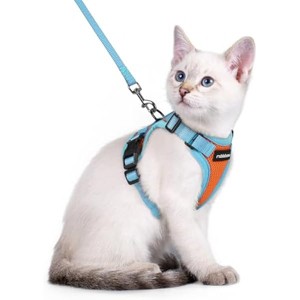 rabbitgoo Cat Harness and Leash Set, Escape , Easy Control Breathable Kitten Jacket with Reflective Strips, Orange & Light Blue, XXS - 1 of 1