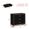 FUFU&GAGA Modern Metal Legs Black Gold Storage Drawer Nightstand - 3 of 4
