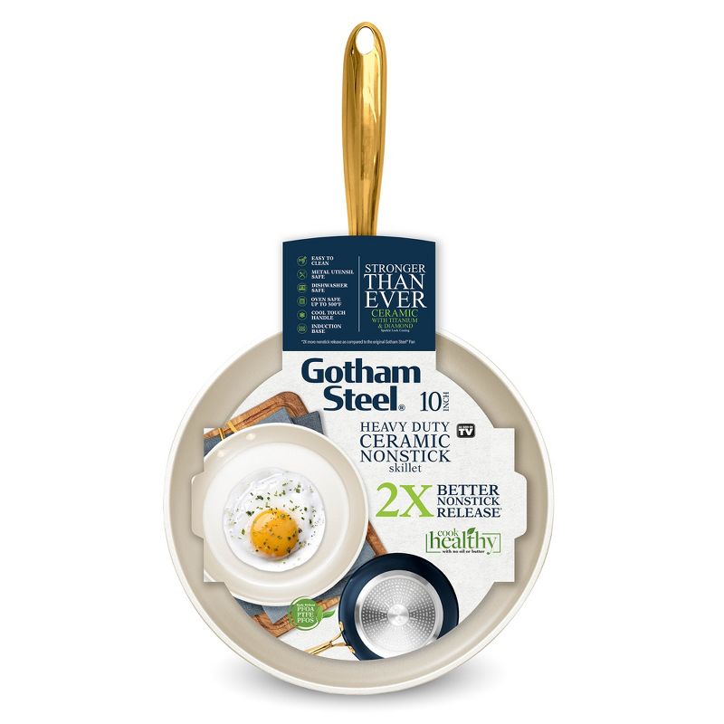 Gotham Steel Navy 10'' Ultra Nonstick Ceramic Fry Pan with Stay Cool Handle, 2 of 6