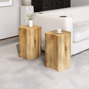 APRILSOUL24.80"2-in-1 Irregular MGO End Table, Split Design, Small Space Friendly,Indoor Outdoor Use - 1 of 4