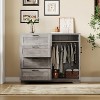 Nasitip 43.3" Armoire Wardrobe Closet with 4 Drawers, 2 Doors & Hanging Rod, White and Brown Wooden Dresser Cabinet for Bedroom - 4 of 4
