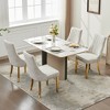 NicBex Flocking Thickened Dining Chairs Set of 2 with Curved Solid Wood Legs,Modern Upholstered Style Accent Chairs for Living Room - 4 of 4