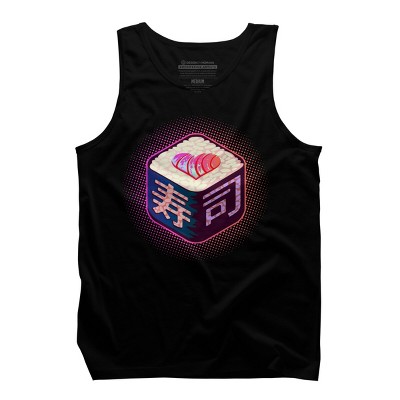 Men's Design By Humans I Love Sushi Pink Glow By EranFowler Tank Top