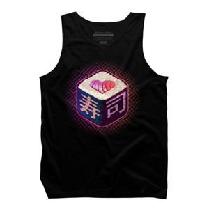 Men's Design By Humans I Love Sushi Pink Glow By EranFowler Tank Top - 1 of 2