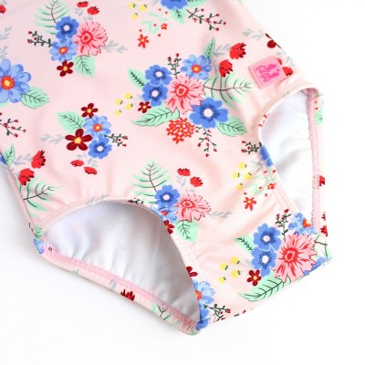 RuffleButts Girls Ruffle V-Back One Piece - Coastal Breeze Floral, Size: 8 — фото 5