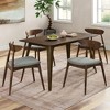 Christopher Knight Home Dryn Mid-Century Modern 5 Piece Rubberwood Upholsetered Dining Set with Curved Backrest - 2 of 4