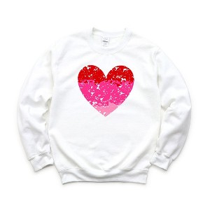 Simply Sage Market Women's Graphic Sweatshirt Heart Ombre - 1 of 3