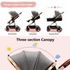 3-in-1 Reversible Baby Stroller, High Landscape Foldable Pushchair with Adjustable Backrest, Canopy & Foot Cover - 3 of 4